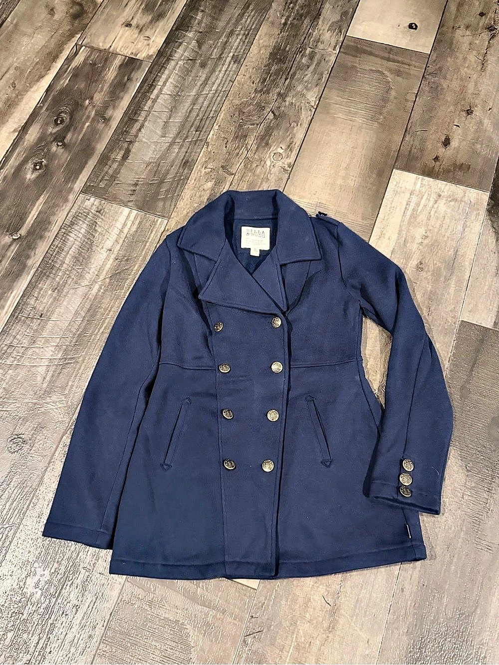 Womens Billabong Double-Breasted Pea Coat Blue XL